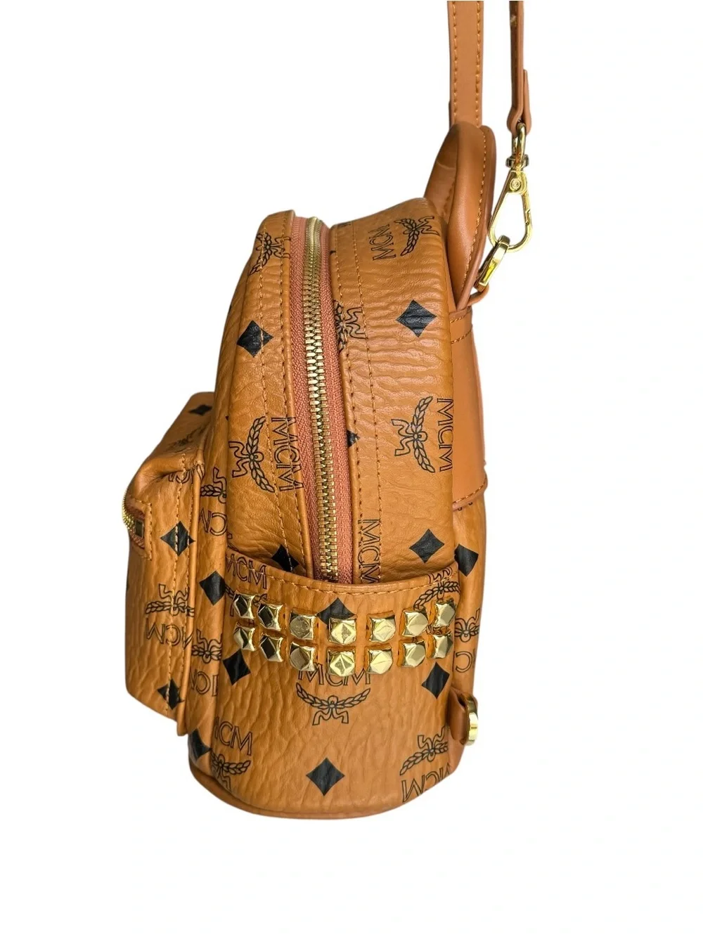 MCM Visetos Stark Bebe Boo Studs Mini Backpack Crossbody